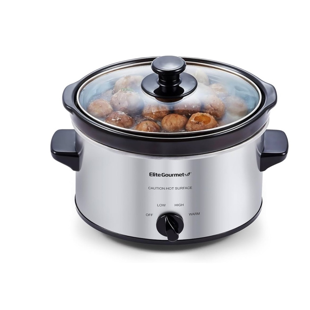 Maxi - Matic Elite Gourmet Electric Oval Stainless Steel Slow Cooker 1,5 qt.